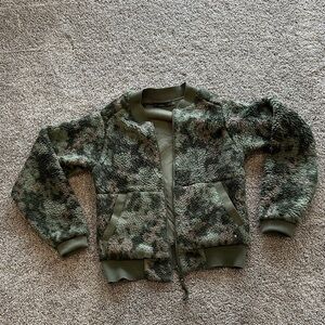 Prana Green Camouflage Bomber Jacket